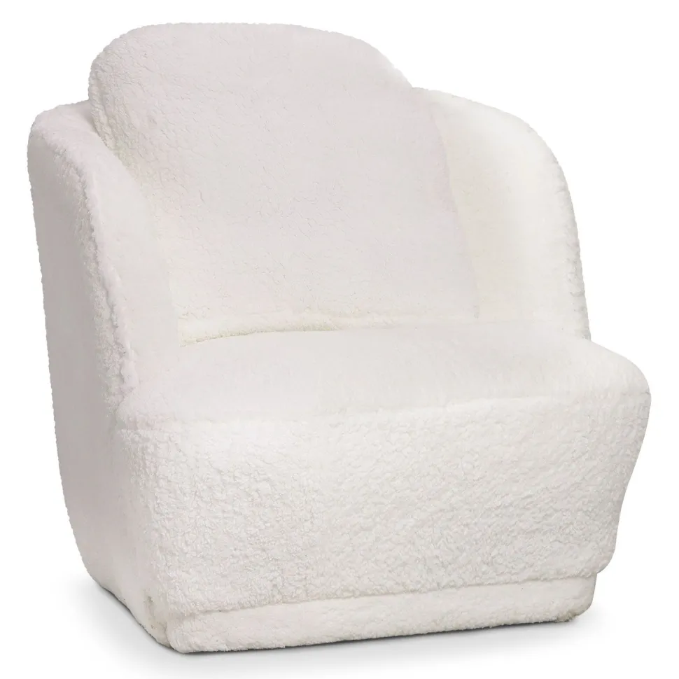 Fauteuil cosy Furdol Tissu Effet peau de mouton Crème