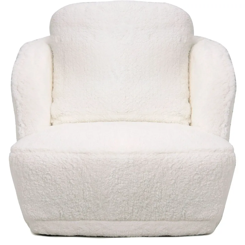 Fauteuil cosy Furdol Tissu Effet peau de mouton Crème