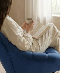 Fauteuil Danios Velours Bleu