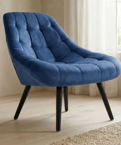 Fauteuil Danios Velours Bleu