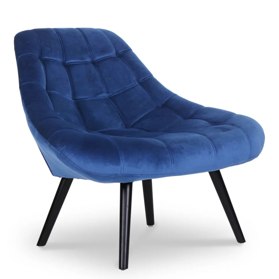 Fauteuil Danios Velours Bleu