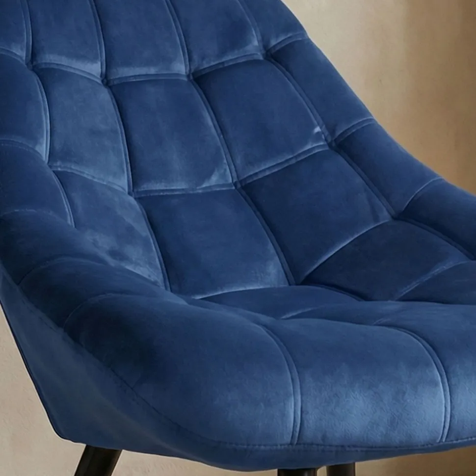 Fauteuil Danios Velours Bleu