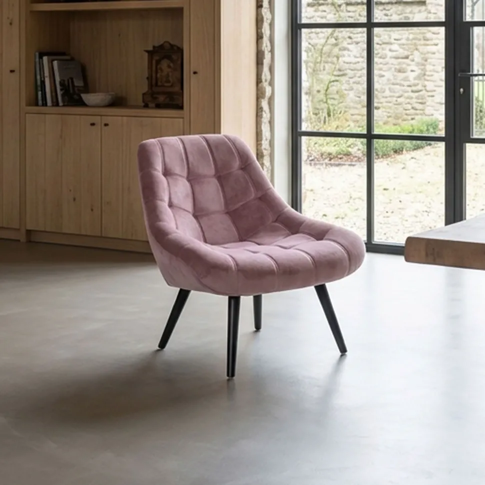 Fauteuil Danios Velours Rose