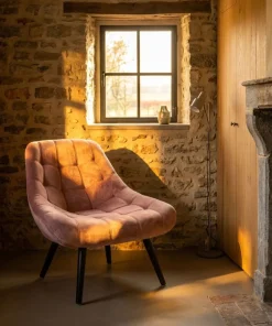 Fauteuil Danios Velours Rose
