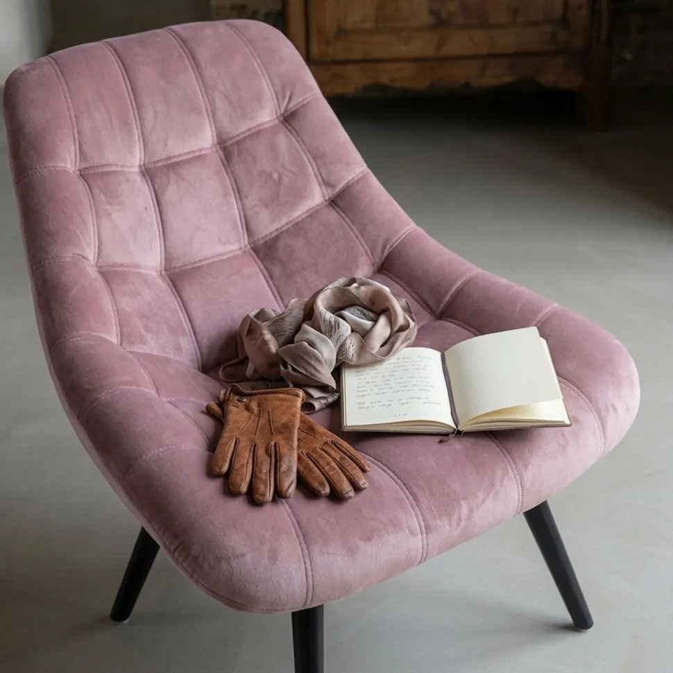 Fauteuil Danios Velours Rose