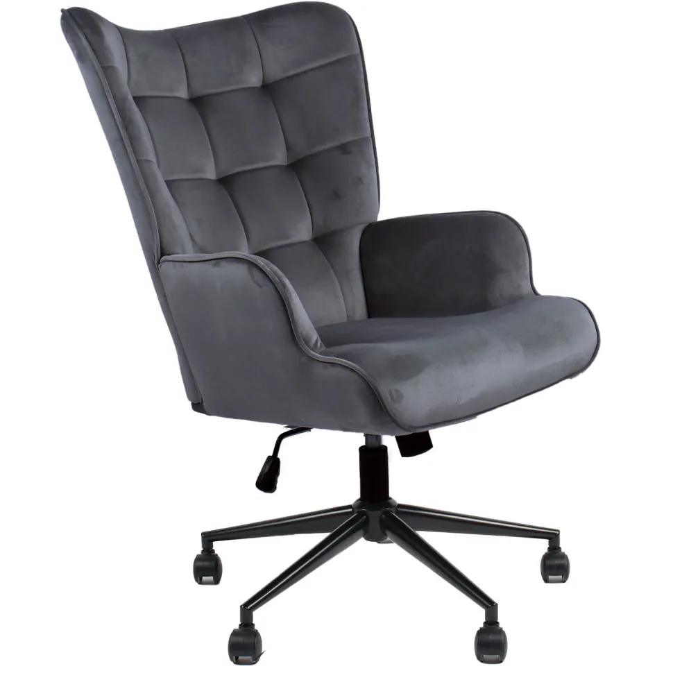 Fauteuil de bureau moderne à haut dossier Florelo Velours Gris