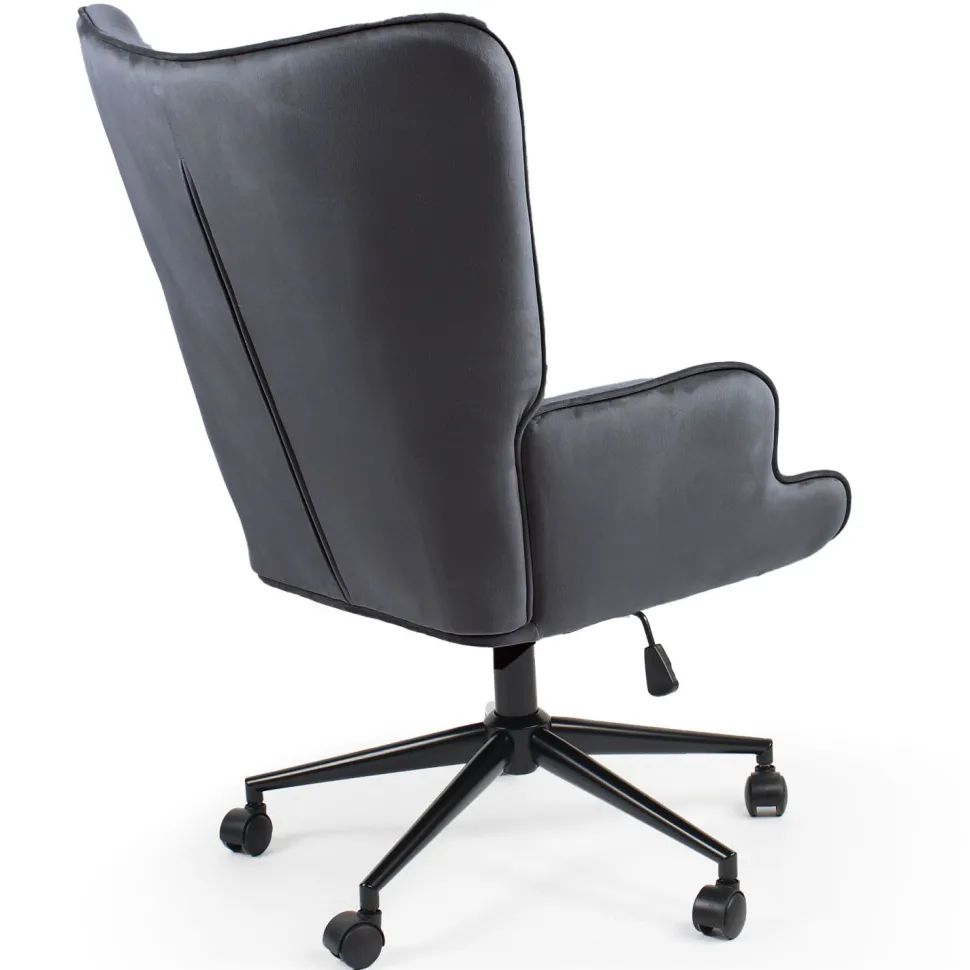 Fauteuil de bureau moderne à haut dossier Florelo Velours Gris