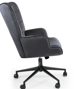 Fauteuil de bureau moderne à haut dossier Florelo Velours Gris