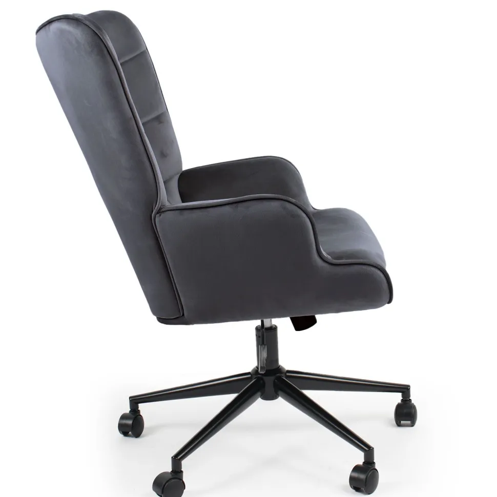 Fauteuil de bureau moderne à haut dossier Florelo Velours Gris