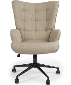 Fauteuil de bureau moderne à haut dossier Florelo Tissu Taupe clair