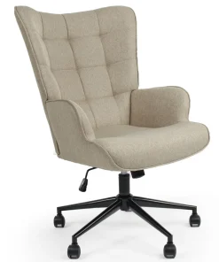 Fauteuil de bureau moderne à haut dossier Florelo Tissu Taupe clair