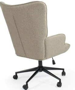 Fauteuil de bureau moderne à haut dossier Florelo Tissu Taupe clair