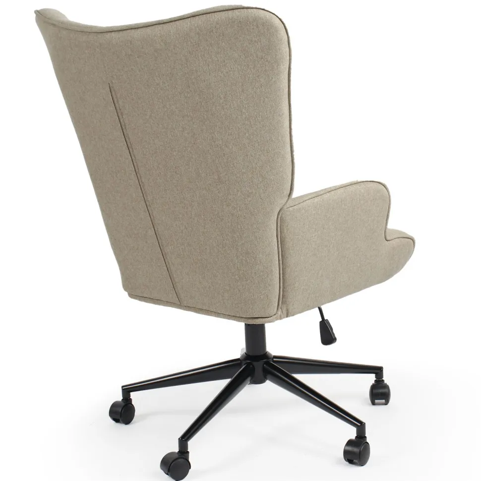 Fauteuil de bureau moderne à haut dossier Florelo Tissu Taupe clair