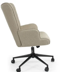 Fauteuil de bureau moderne à haut dossier Florelo Tissu Taupe clair