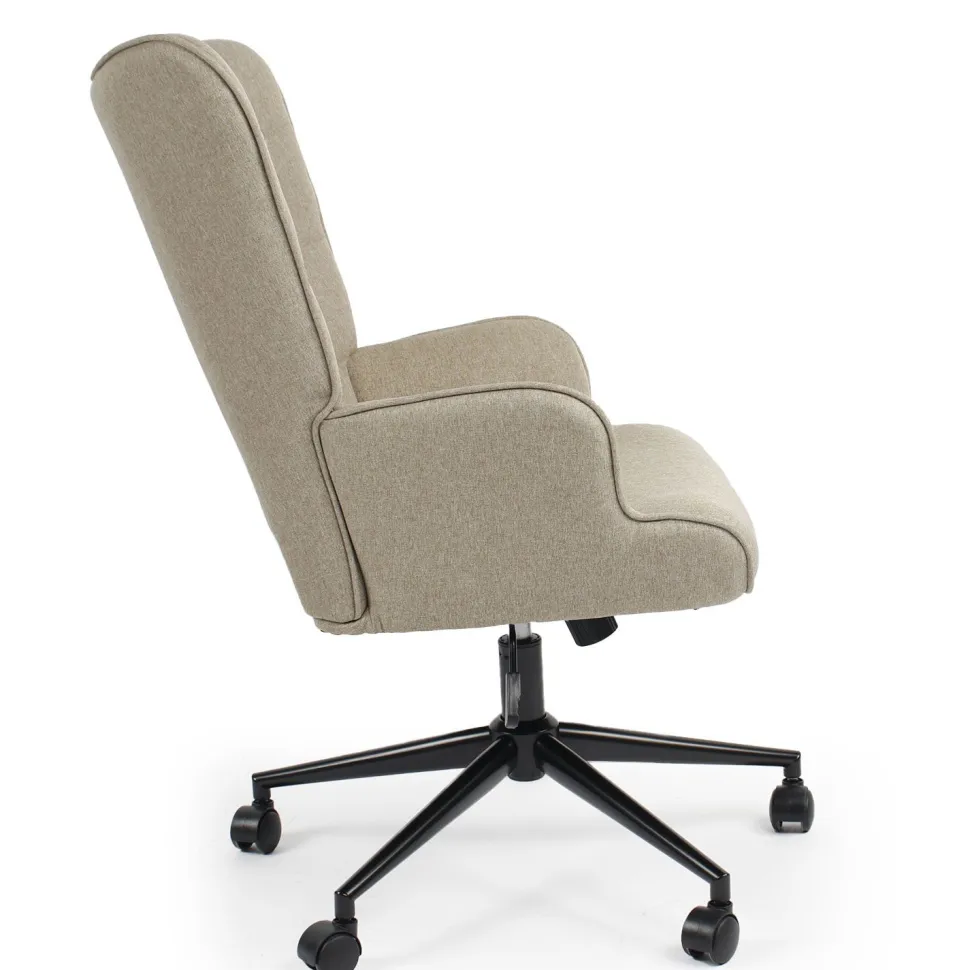 Fauteuil de bureau moderne à haut dossier Florelo Tissu Taupe clair