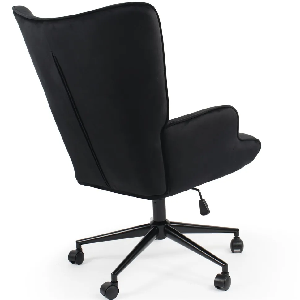 Fauteuil de bureau moderne à haut dossier Florelo Velours Noir