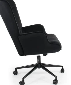 Fauteuil de bureau moderne à haut dossier Florelo Velours Noir