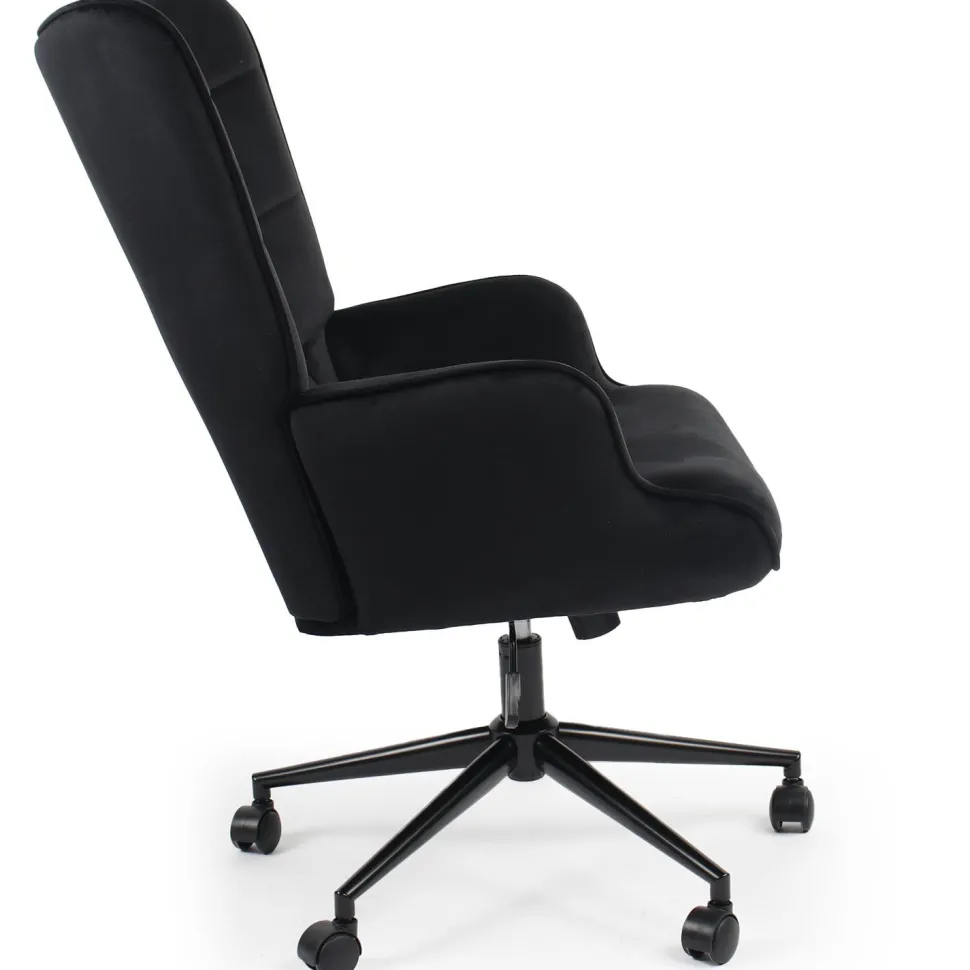 Fauteuil de bureau moderne à haut dossier Florelo Velours Noir