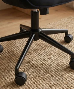 Fauteuil de bureau moderne à haut dossier Florelo Velours Noir