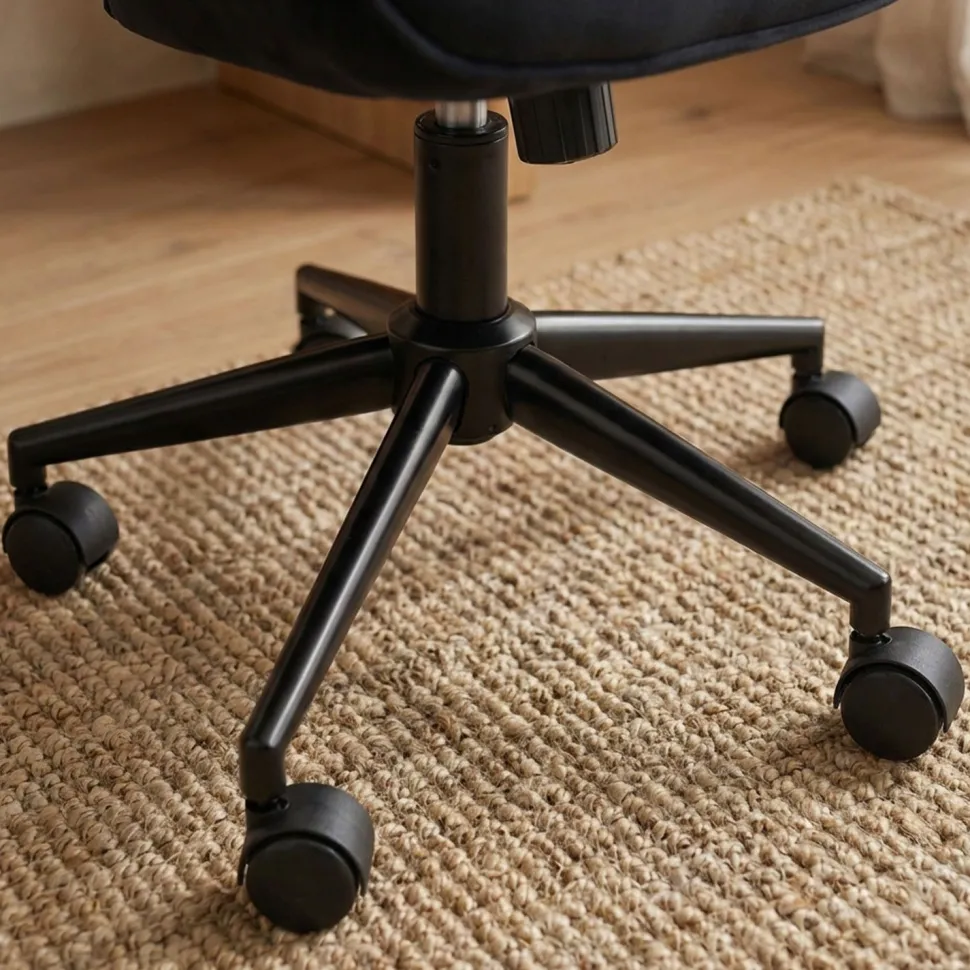 Fauteuil de bureau moderne à haut dossier Florelo Velours Noir