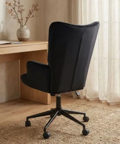 Fauteuil de bureau moderne à haut dossier Florelo Velours Noir