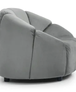 Fauteuil design arrondi Sidonie Velours Gris