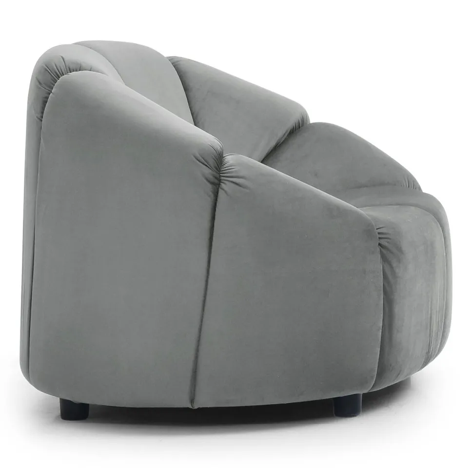 Fauteuil design arrondi Sidonie Velours Gris