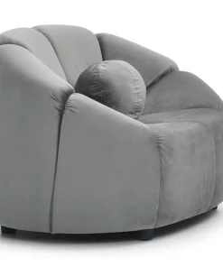 Fauteuil design arrondi Sidonie Velours Gris