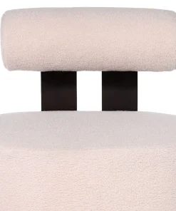 Fauteuil design Canelo Bois foncé et Tissu bouclette Beige