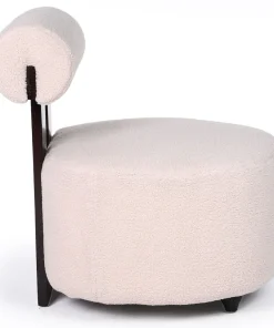 Fauteuil design Canelo Bois foncé et Tissu bouclette Beige