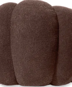 Fauteuil design coquillage Arielina Tissu bouclette Marron
