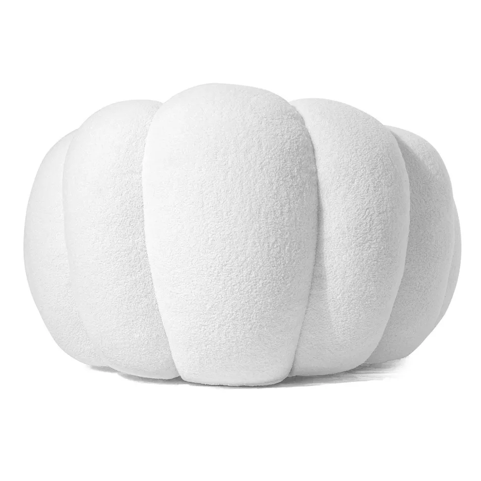 Fauteuil design coquillage Arielina Tissu bouclette Blanc