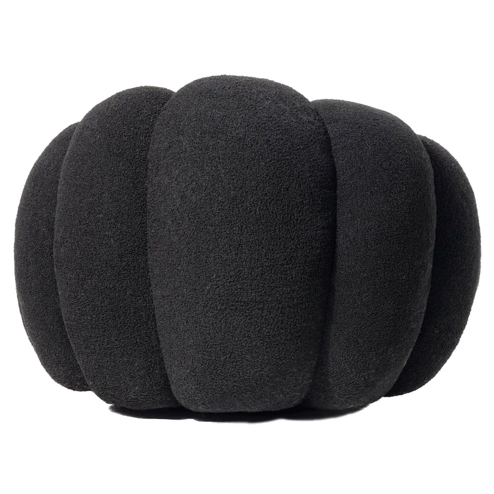 Fauteuil design coquillage Arielina Tissu bouclette Noir