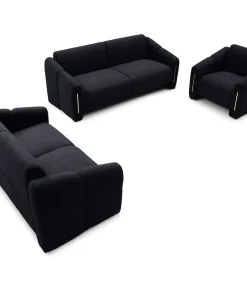 Fauteuil design Maximilien Métal doré et Velours côtelé Noir