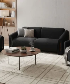 Fauteuil design Maximilien Métal doré et Velours côtelé Noir