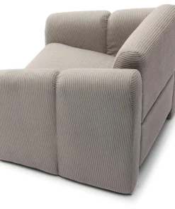 Fauteuil design Maximilien Métal doré et Velours côtelé Taupe