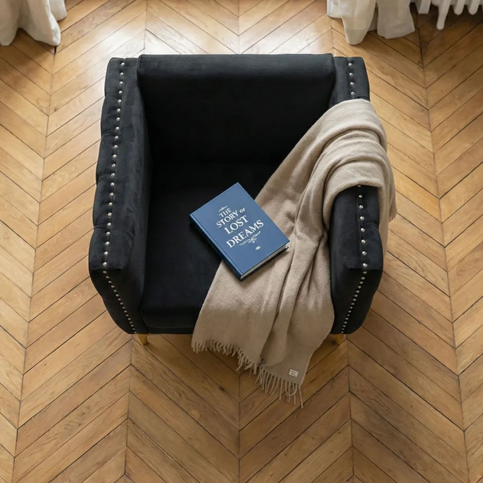 Fauteuil Joshua Velours Noir