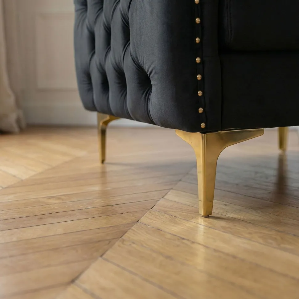 Fauteuil Joshua Velours Noir