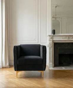 Fauteuil Joshua Velours Noir