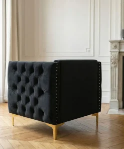 Fauteuil Joshua Velours Noir