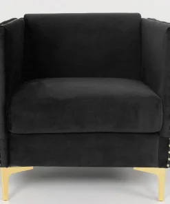 Fauteuil Joshua Velours Noir
