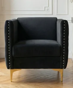Fauteuil Joshua Velours Noir