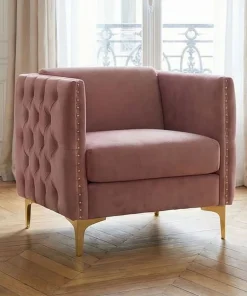 Fauteuil Joshua Velours Rose