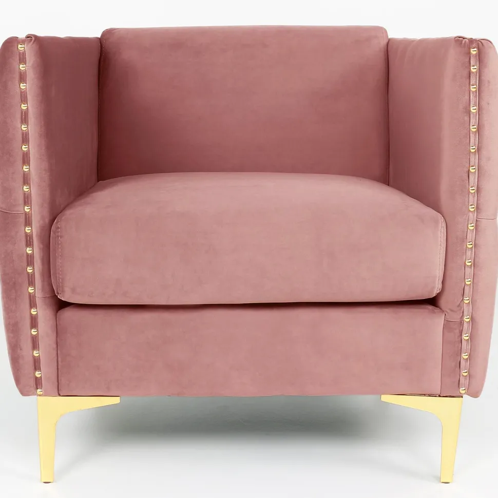 Fauteuil Joshua Velours Rose
