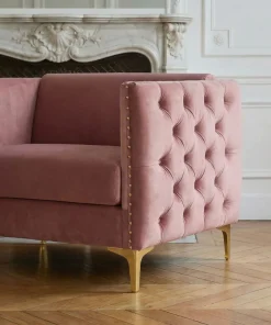 Fauteuil Joshua Velours Rose