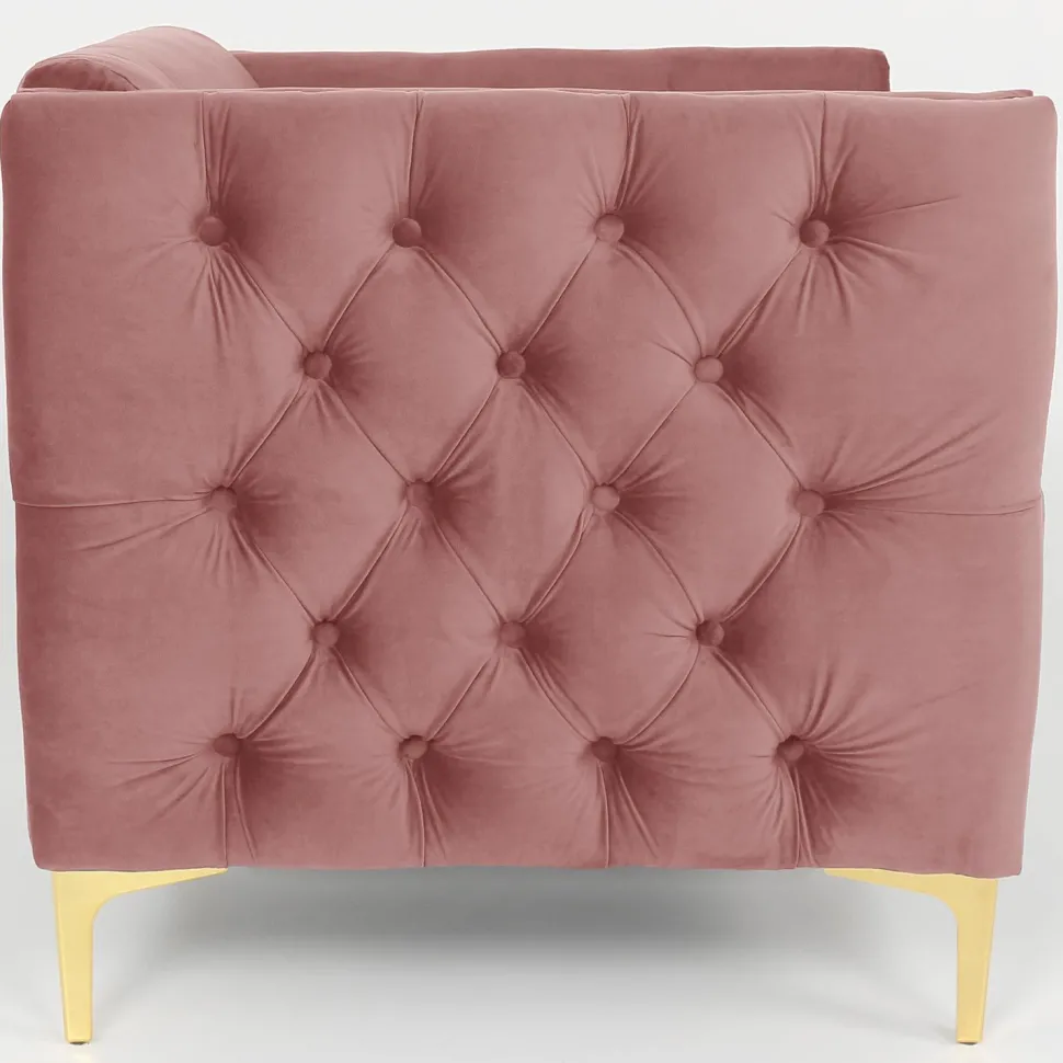 Fauteuil Joshua Velours Rose