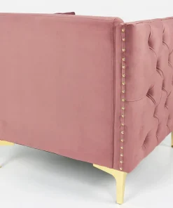 Fauteuil Joshua Velours Rose