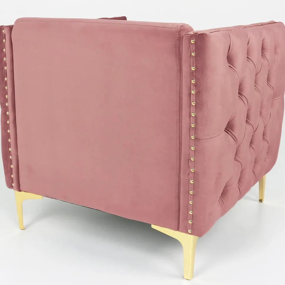 Fauteuil Joshua Velours Rose