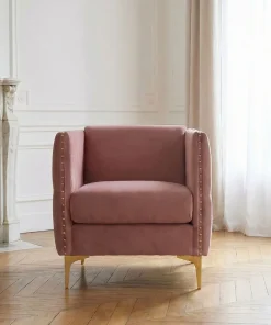 Fauteuil Joshua Velours Rose