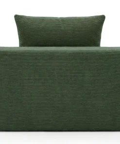 Fauteuil lounge style méridienne Rodin Velours côtelé Vert